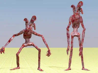 Pipe Head Character Low-poly 3D model