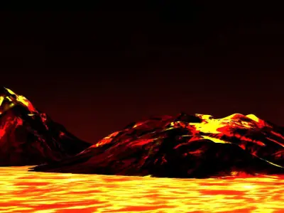 Volcano with Summer Volcano with 3D model