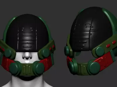 helmet high poly sculpt 3d printable  3D model 166