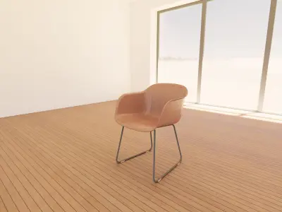 Muuto Fiber Armchair - Sled Base  -  High-Quality 3D Model 3D model