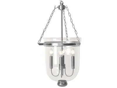 Industrial Clear Glass Pendant Light 3D model
