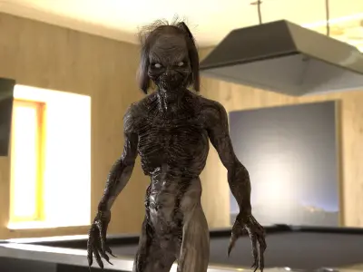 CREEPY GHOST Low-poly 3D model