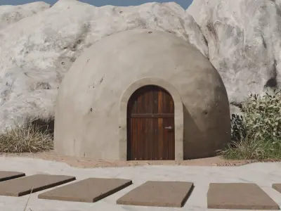 Desert Village Oasis 3D model