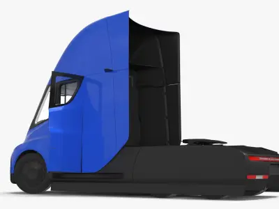  Tesla Semi Heavy Duty Truck Blue Rigged 