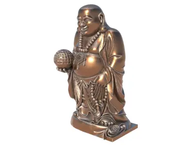 Laughing Buddha Maitreya Low-poly 3D model