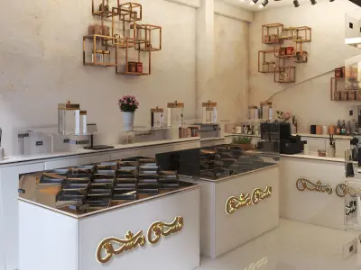 ice-cream store and Coffee shop 3D model