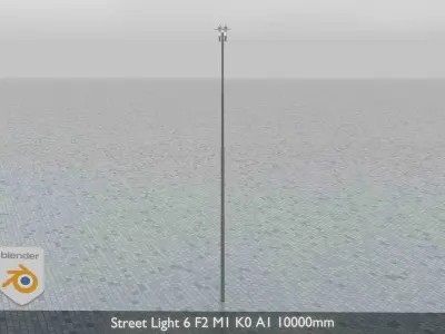 Street Light 6 F2 M1 K0 A1 10000mm  Low-poly 3D model