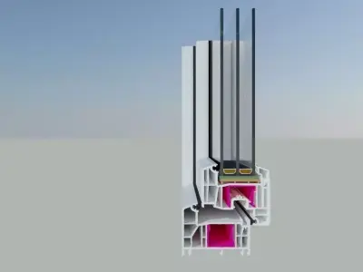 Window frame with two windows 3D model