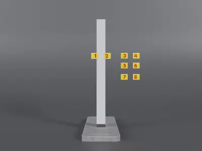Shell Fuel Sign Canopy Service Station 3D model