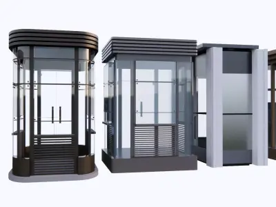 3D Guard post portal gate 3D model