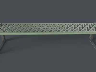 Metal Modern Bench 16 PBR Game Ready Low-poly 3D model
