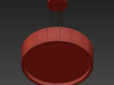 Wide LED Drum Chandelier 3D model
