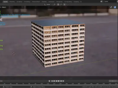black friday old building 3d by cyberalex NEW YEAR SALE Free low-poly 3D model