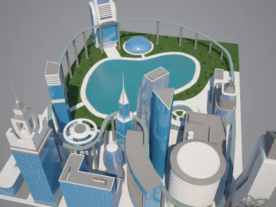 Futuristic City 3D model purchase
