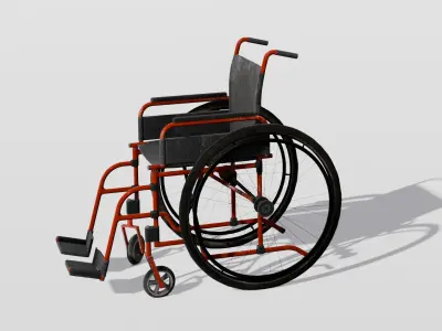  Wheelchair 3D Model  Low-poly 3D model