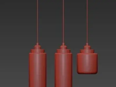 QINGMING three glass pendant lights 3D model