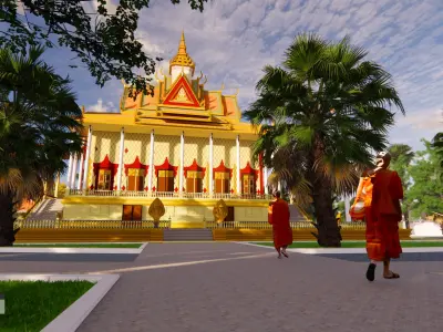 khmer pagoda 3D model