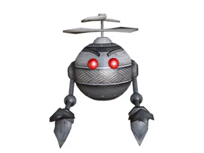 Robot cartoon 03 Low-poly 3D model