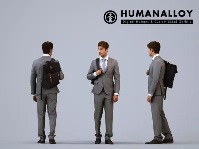 Basics0007 - A set containing 5 models of male and female 3D model