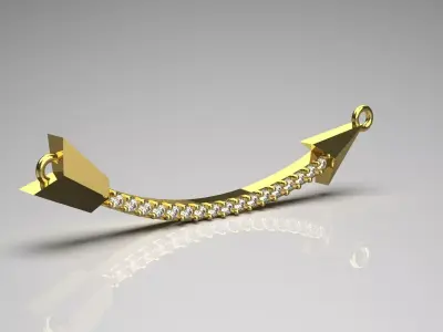 Yellow stl 3dm Gold Bow Pendant jp0280 3D print model