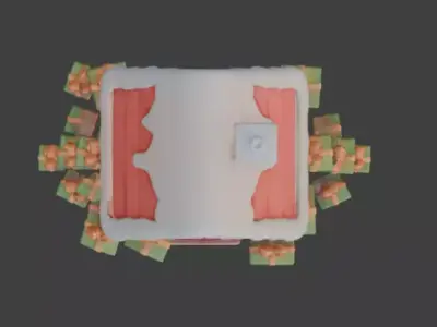 Stylized Christmas Gingerbread House 3D Model Low-poly 3D model