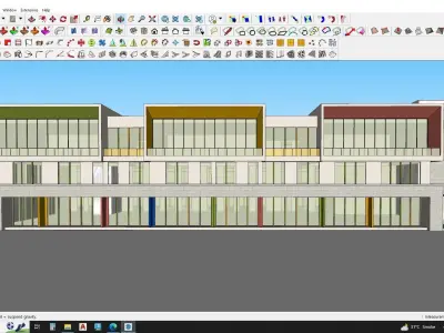 School Building 3d model 3D model