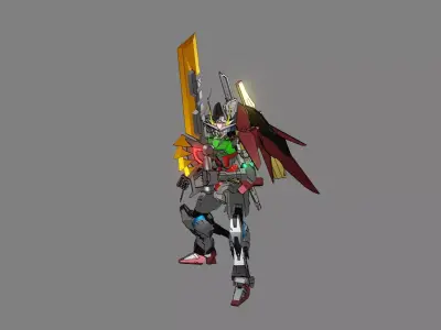 Attacker Gundam B 5 3D model