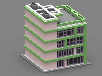 House Voxel - 2 Low-poly 3D model