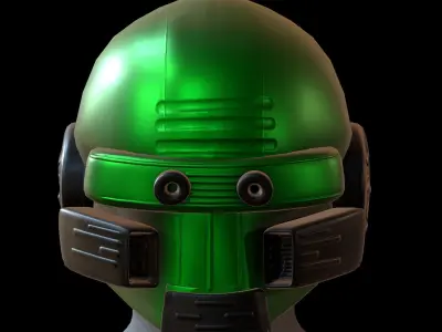 Gas mask helmet 3d model scifi Low-poly  Low-poly 3D model 300