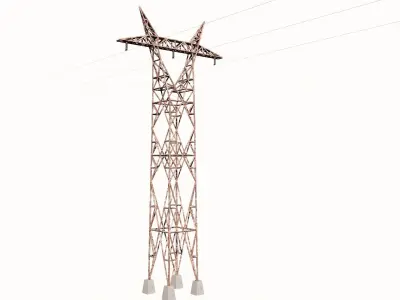 ELECTRIC TOWER-4 Low-poly 3D model