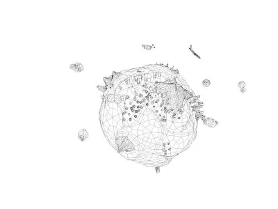 Low Poly Earth Game Ready UVW Low-poly 3D model