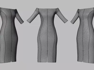 Dress 14 Light Burst Static Low-poly 3D model