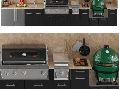 TREX outdoor kitchen 3D model