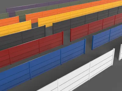 PBR Metal Fence 2 Low-poly 3D model