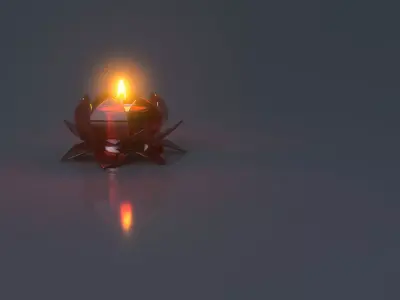 Lotus flower themed Candle light holder Free 3D model