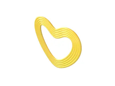 Line Heart Icon v1 010 Low-poly 3D model