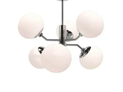 Estee Globe 6 lt Polished Nickel Mid Century Ceiling Light PBR 3D model