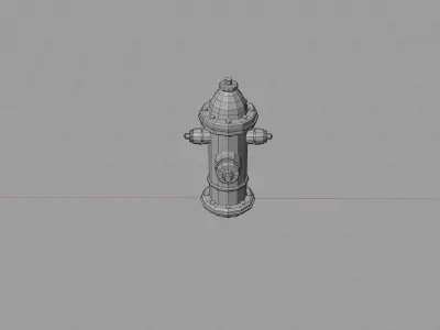Low Poly Fire Hydrant Game Ready Stylized City Prop Low-poly 3D model