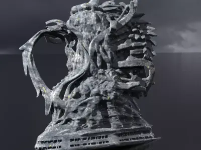 Cthulhu Stone Sceptre rock 3D model