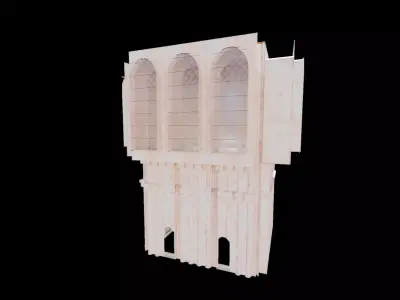Cathedral Romanesque Entrance TOP Section - ONLY Low-poly 3D model