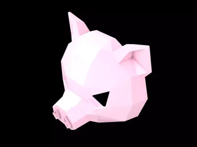 Lowpoly Pig Mask V1 001 Low-poly 3D model