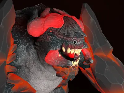 Fire Elemental Free low-poly 3D model