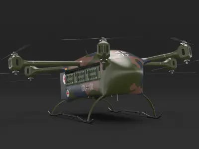  Tactical Medical Transport Quadcopter and Stretcher 