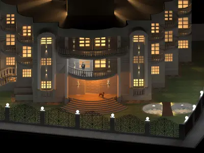 villa exterior design 3D model purchase