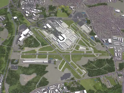 Baltimore - 3D Airport Model Low-poly 3D model