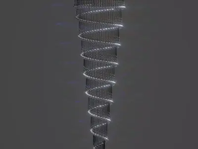 Spiral Crystal Chandelier Low-poly 3D model