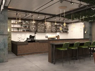 RUSTIC VINTAGE CAFE 3D model