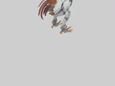 Robot version of a rooster model 3D model