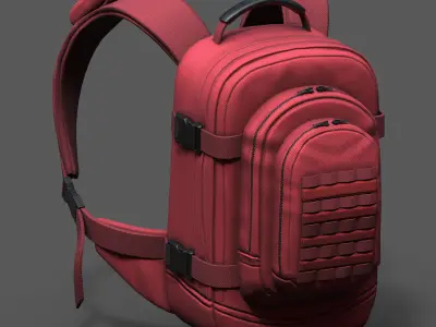 Backpack Camping bag baggage Color  Low-poly 3D model