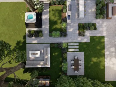 Garden Landscape 3D Model - SketchUp and Lumion Scene 3D model 3D model